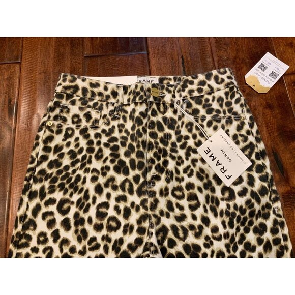 Frame Brown Leopard Print "Ali High Rise Cigarette" Skinny Jeans, Size 26, NWT! - Picture 2 of 8